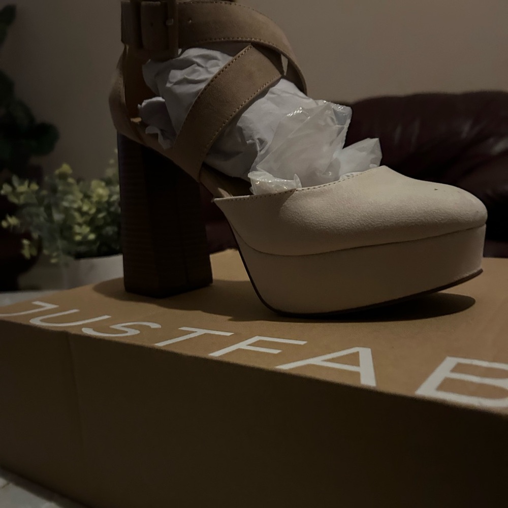 Beige fab heels in size 9